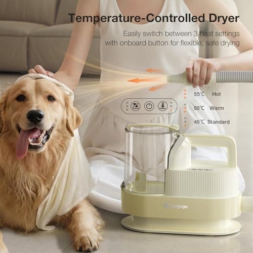 PETGUGU Dog Grooming Vacuum for Shedding Grooming,Dog Vacuum with 7‑in‑1 Clipper,3‑Speed Adjustable & Temp Control Blower,Low Noise Pet Hair Vacuum,2.5L Dust Cup,Reduces Flying Hair,Easy Cleanup - Thumbnail 6