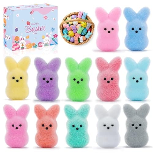 MPMIYVX Easter Basket Stuffers for Kids,Easter Egg Fillers, Cute Bunny Toys Easter Gifts for Kids, Party Favors Classroom Exchange, Easter Decorations (12PCS)