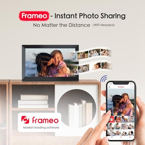 Digital Picture Frame, Frameo 15.6 inch Large Digital Photo Frame WiFi, 1920 * 1080 IPS FHD Touchscreen, 32GB Storage, Instant Share Photo Video, Gift for Mom - Thumbnail 3
