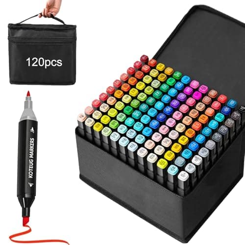 120 Alcohol Markers, Dual Tip Art Supplies for Drawing, Sketching, and Anime Artists, 1-Second Quick Dry Anti-Smudge, Chisel Fine Tips, with Storage Case, Perfect for Adult Stress Relief and Gift