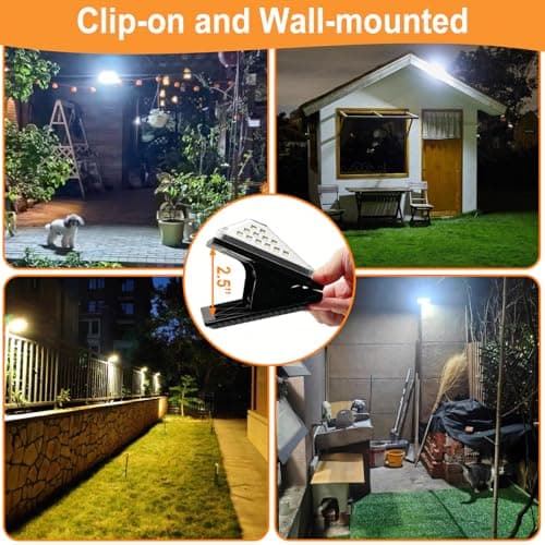 BORUIT Clip On Solar Lights Outdoor, 3 Color Temperature,111 LEDs Solar Powered Fence Light with Motion Sensor, USB C Rechargeable, Security Light with Remote for Outside Wall Gutter Garage Yard - Thumbnail 4