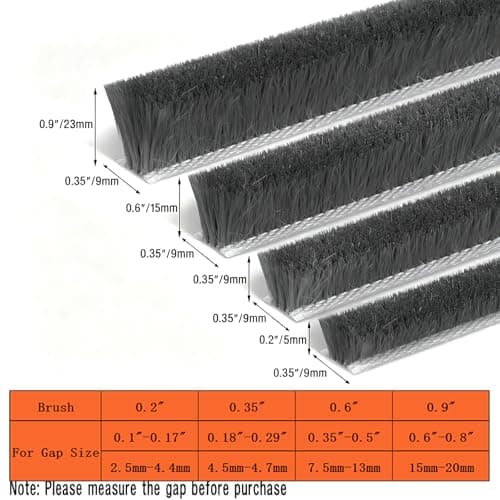 WEZKYLCG 40FT Self-Adhesive Weather Stripping for Doors and Windows, Insulation Soundproofing Door Draft Stopper Gap Filler for Sliding, Front, Exterior, Frames(0.35'' Wide X 0.2'' Thick) - Thumbnail 2
