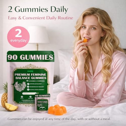 JianQ Premium Feminine Balance Gummies for Women - pH Balance Support & Vaginal Probiotic with Hawaiian Pineapple Flavor, Vegan, Gluten-Free – 90 Gummies (45 Servings) - Thumbnail 3