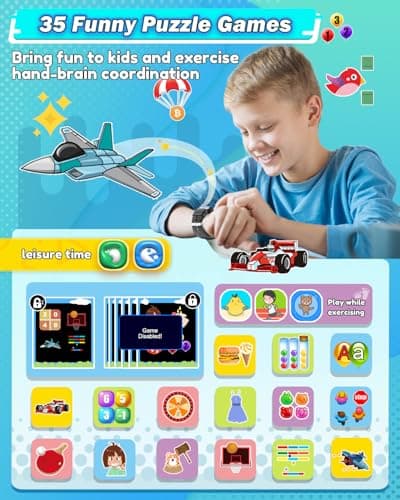 Sueseip Kids Watch for Boys Toys Age 6-8, HD Touchscreen Dual Cameras Smart Watch for Kids Ages 5-7, Kid Toys with 35 Games Learn Card Audio Story for 6 7 8 9 10 Year Old Boys Birthday Gifts - Thumbnail 4