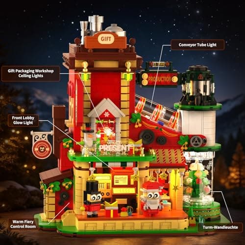 QiqoPoyee Gift Factory House Building Blocks Set, Rotating Display Building Toys, Creative Architecture and Collection Building Block Sets for Adults, Party Gift for Boys Girls 8-14+ (2775PCS) - Thumbnail 6