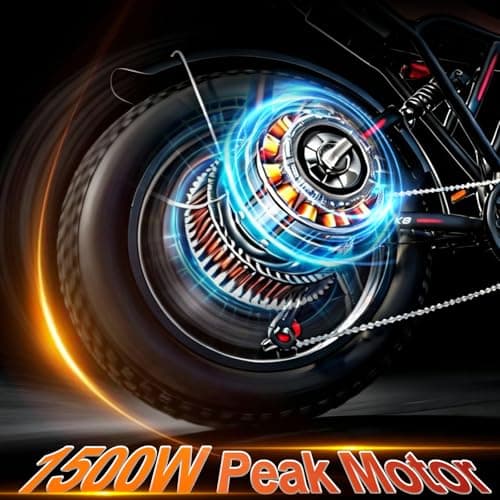 XHURDYUA Electric Bike for Adults,1500W Peak Motor&33MPH Electric Dirt Bike，48V 20AH Battery, 70Max Miles,Dual Suspension Ebikes for Adults, 20" Fat Tire E Bike（Black） - Thumbnail 3