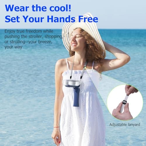 HandFan Upgraded Handheld Misting Fan, Two Button Easy Operation, Rechargeable Portable Mister Fan, Spray Water Mist Fans, Mini Electric Cooling Fans for Travel, Outdoors, Disney(Royal Blue) - Thumbnail 6