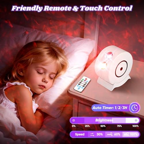 Incamity Galaxy Projector, Light Projector, Night Light Projector with 41 Lighting Modes, Galaxy Light Projector with Timer and Remote, for Kids Adults, Bedroom, Home Theater, Christmas - Thumbnail 2