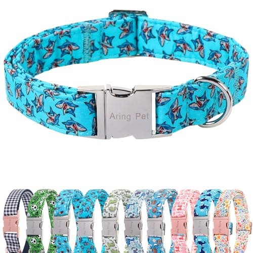 ARING PET Summer Dog Collar for Small Medium Large Boy Dogs-Blue Shark XS - Image 1
