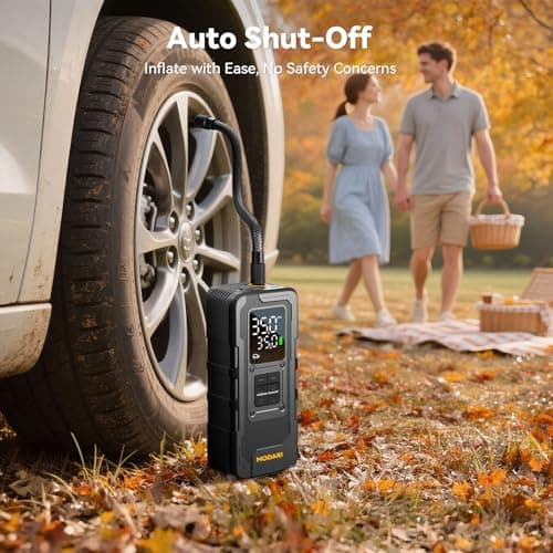 Tire Inflator Portable Air Compressor, Up to 160 PSI Car Tire Inflator, Cordless Air Pump, Portable Tire Pump with Gauge - Portable Tire Inflators for Car, Light Pickup, Bike and More - Thumbnail 6