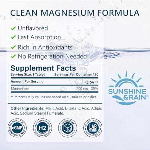 Molecular Hydrogen (H2) Tablets with Magnesium – 12 PPM Hydrogen Water Tablet for Drinking Water, Antioxidant-Rich, Supports Cellular Health, Recovery & Cognitive Function – Unflavored, 120 Tablets - Thumbnail 2