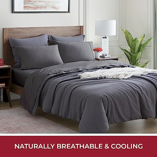 Mellanni 400 Thread Count Cotton Sateen Bedding Set - 4 Piece Bed Sheets Set - Fits Mattresses up to 16" Deep - Cooling Sheet for Hot Sleepers (California King, Green) - Thumbnail 6