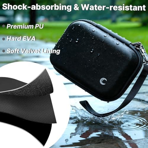 Comecase Hard Camera Case for KODAK PIXPRO FZ55 FZ45, Shockproof Digital Camera Bag with Accessory Mesh Pocket, Small Vlogging Camera Case, Portable Travel Carrying Pouch for All Ages, Black - Thumbnail 5