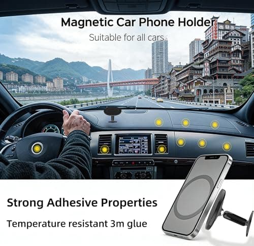 BAIDATONG for MagSafe Car Mount Phone Holder, Strong Magnetic Phone Holder for Car, Dashboard Air Vent Phone Mount for Car, Soporte de Telefono para Carro for iPhone 16 15 14 13 12 Pro Max Plus - Thumbnail 3