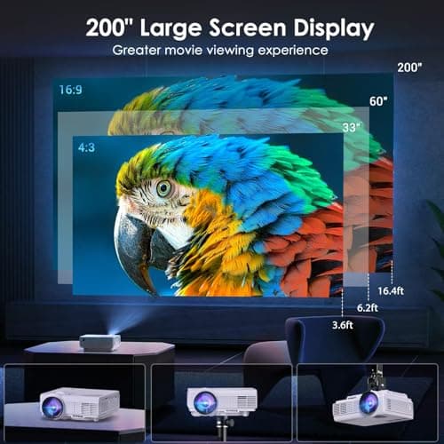 Projector with WiFi and Bluetooth, 5G WiFi Native 1080P 9500L YOWHICK Outdoor Projector 4K Support, Mini Portable Movie Projector, for HDMI, VGA, USB, Laptop, iOS & Android Phone - Thumbnail 5