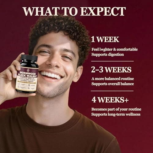 120CT 30-in-1 Liposomal Wormwood Black Walnut Clove Cleanse for Humans Capsules – Gut Cleanse & Digestive Support with Clove, Pumpkin Seed Oil, Garlic, Quassia Amara | 10X Concentrated | Vegan 1815mg - Thumbnail 6