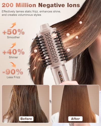 7MAGIC 7 in 1 Hair Styler & Hair Dryer Brush, 110,000 RPM High-Speed Blow Dryer with Negative Ions for Frizz-Free Styling Fast Drying Curling Volumizing Straightening, Hot Air Styler with Travel Case - Thumbnail 4