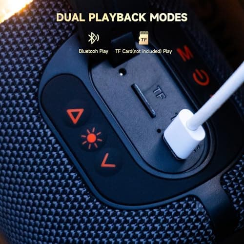 AUGE LIGHT Bluetooth Speaker Lamp, Wireless Bluetooth Speaker with Minimalist Table Lamp, TF-Card Input, Bluetooth 5.3, TWS Paring, for Home Party - Thumbnail 5