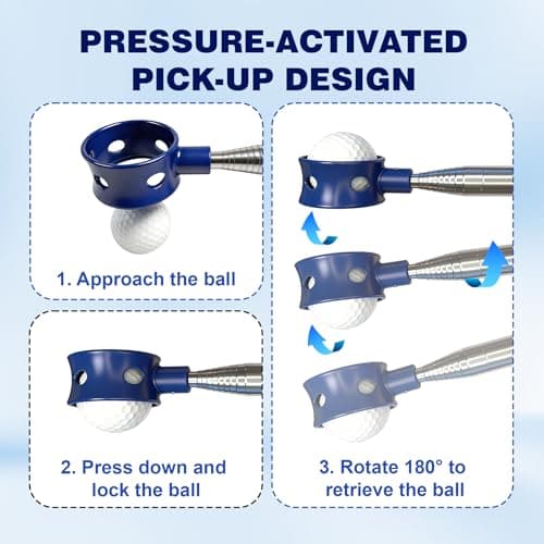 Josongslax Golf Ball Retriever Telescopic for Water, GolfBall Grabber Tool, Golf Accessories Gifts for Men, Women & Golfers, Golf Balls Picker with Stainless Steel Shaft&Non-Slip Rubber Grip(9FT) - Thumbnail 6