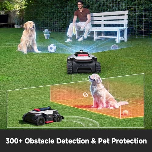 [All-Terrain Wire-Free] DREAME A3 AWD 1000 Robot Lawn Mower, 360° 3D LiDAR & AI Dual Vision Smart Robotic Mower for 0.25 Acre, 80% Slopes & 45min Fast Charge for Homeowners with Large/Steep Lawns - Thumbnail 4