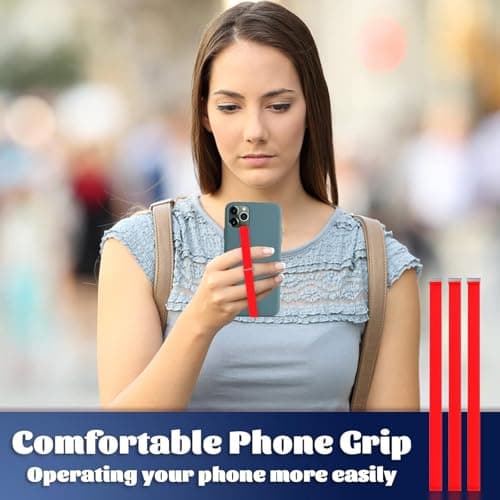 TEAMOLA Silicone Phone Grip Strap - Red 210 Phone Hand Strap Holder with Loop for Cell Phones, iPhone Grip, Finger Holder & Back of Phone Grips, Secure Anti-Slip Grip(3 Packs) - Thumbnail 6
