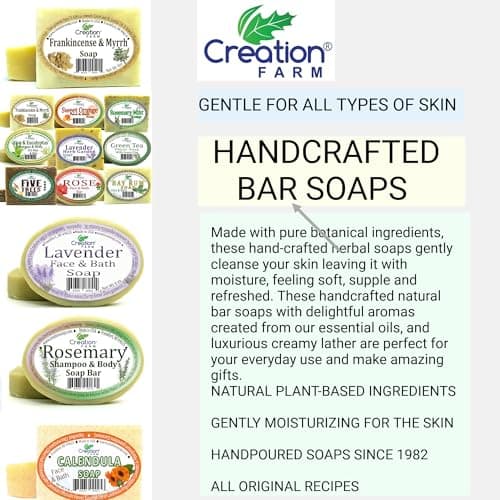 Creation Farm Jewelweed Hand Made Soap (2 Bars) Stop the Itch Herb Instantly removes Poison Ivy, Oak, Sumac Oils from Skin and Clothing, Quickly Soothes Rash - Thumbnail 2
