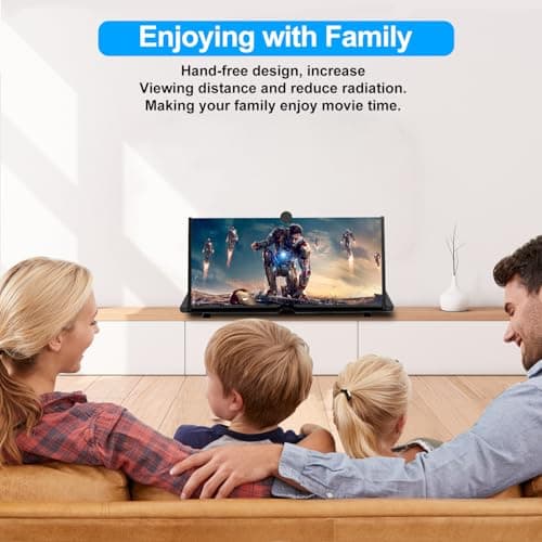 20" Phone Screen Magnifier, Screen Amplifier 3D HD Screen Projector with Foldable Stand, Phone Screen Magnifier for Watching Movies, Videos, Games and Reading, Compatible with All Phones (Black) - Thumbnail 2