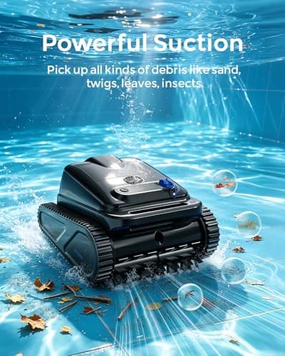 OUCAXIA Y50P Robotic Pool Cleaner for Inground & Above Ground Pools, Wall-Climbing Automatic Pool Vacuum for Waterline Floor Wall Cleaning Up to 2200sq.ft, 4L Large Filter Box, APP Control - Thumbnail 2