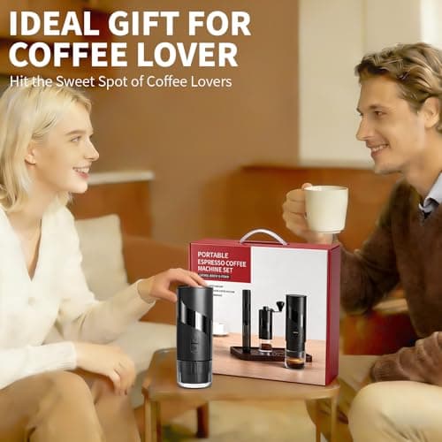 Portable Coffee Maker Set - Travel Coffee Maker, Electric Espresso Machine for Camping, Travel, Car, RV, Hiking, with Ground Coffee & Capsule Accessories, Milk Frother, Grinder, Gift for Coffee Lover - Thumbnail 6