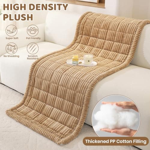 Royhom Couch Cover for Dogs Washable, Soft Thick Pet Couch Covers for Sofa, Pawcart Couch Protector Pet Friendly, Furniture Covers Dog Mat for Couches and Sofas (Khaki, 27.6 x 59 Inch) - Thumbnail 6