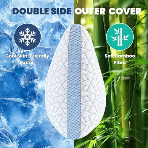 A-Pce Cooling Shredded Memory Foam Neck Support Pillow, King Size Set of 2 - Thumbnail 4