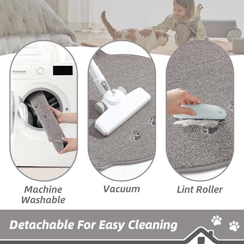 BEQHAUSE Cat Beds for Indoor Cats, Cat Cave Bed with Non-Slip Bottom, Anti-Scratch Cat House Cat Tent for Kittens and Small Dogs, Foldable Kitten Hideaway Machine Washable,22.8 * 22.8 * 20.8in, Grey - Thumbnail 5