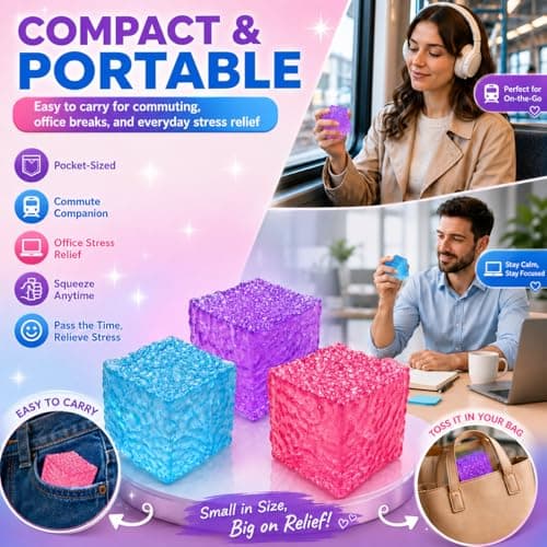 Zhgood Stress Cube Squishy Fidget Toy for Anxiety Stress Relief - Thumbnail 5