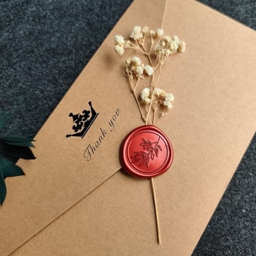 Pilloze 50 Pcs Red Wax Seal Stickers Self- Adhesive Wedding Invitation Seal Stickers, Perfect for Invitation Cards, Envelopes Christmas Cards, Gift Wrapping, Party Menu Decor - Thumbnail 3