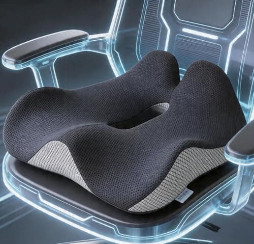 Bangkee 18x16 Inch Memory Foam Seat Cushion for Office Chair, Car & Truck, Ergonomic Chair Cushion for Long Sitting, Thick Supportive Seat Pad with Non-Slip Bottom, Washable Cover - Image 1