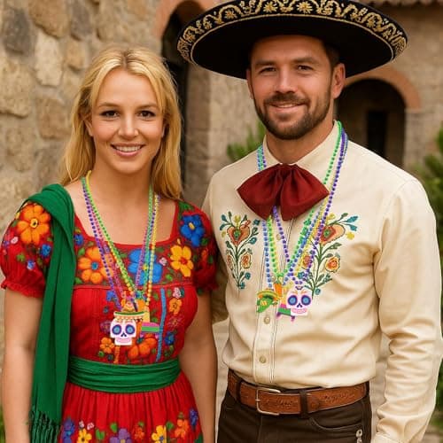 Labrostar 20Pcs Cinco De Mayo Decorations Fiesta Party Favors Fiesta Beaded Necklaces for Mexican Birthday Bachelorette Party Supplies Photo Props Carnivals Event Decorations - Thumbnail 5