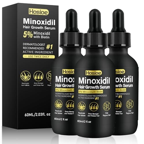 5% Minoxidil Hair Growth Serum for Men and Women Hair Regrowth Treatment,Topical Minoxidil for Beard Growth(3Packs) - Image 1