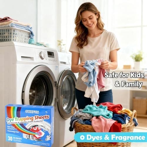 OWNFUN Color Catchers Sheet for Laundry Color Absorber Sheets Allow Mixed Washes Color Catcher Sheets for Clothes Quilts Washing Fragrance Free Color Grabbers Laundry Sheet - Thumbnail 5