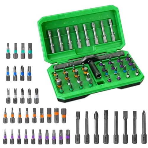 42 in 1 Magnetic Screwdriver Set, T Handle Ratchet Screwdriver Kits with S2 Steel Bits, DIY Portable Multi Compact Repair Tool Kit for Electronics, Computer, Bike Repairs, Furniture and DIY(Green) - Image 1