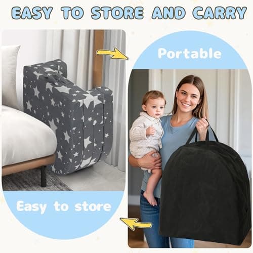 Winzoo Toddler Travel Bed Portable with Washable Cover, Soft Foam Foldable Floor Bed for Kids 1–3yr, No Assembly - Thumbnail 6