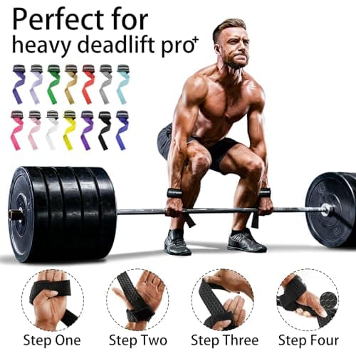 Lifting Straps for Weightlifting,23 Inches,Cotton Padded,Hand Wrist Silicone Grip for Deadlifting,Powerlifting,Gym,Workout Weight Lifting (02-Pink Silicone, Hard Type) - Thumbnail 4