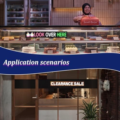 Large Programmable P5 Resolution LED Sign, Indoor Window LED Signs, Bluetooth App, for Business Bars Gaming Rooms Restaurants Festivals (43"x 6") - Thumbnail 4