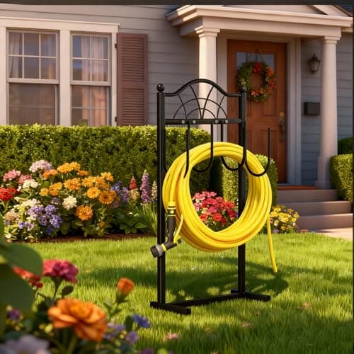 Shomextol Hose Holder – Upgraded Freestanding Garden Hose holder for 100FT Hoses, Sturdy Outdoor Water Hose Storage Hanger, Ideal for Yard, Lawn & Garden，Black - Thumbnail 4