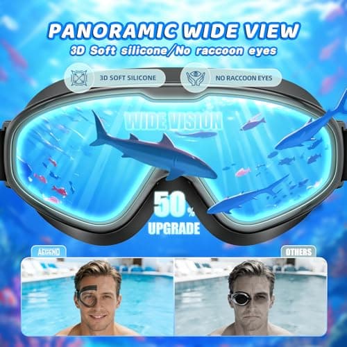 Aegend 2PCS Adult Swim Goggles with Fabric Strap, Kids Swimming Goggles Wide View No Leaking Pool Goggles for Kid Youth Adult - Thumbnail 4