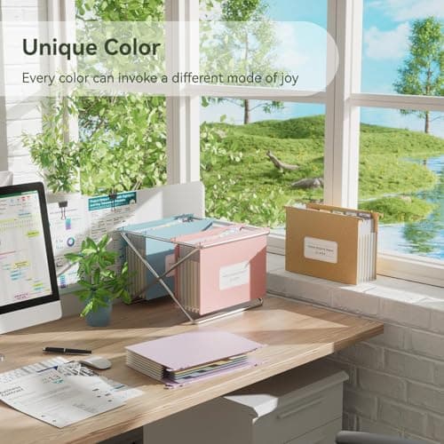 EcoStash Wheat Straw Expanding Hanging File Folders, 3 Color File Organizer, 1.2" Accordion Pockets, Large Capacity, Letter Size for Filing Cabinet, 100% BPA Free, Return to Nature, Healthy Living-6 - Thumbnail 5