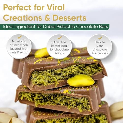 Chobella Premium Dried & Shredded Kataifi Fillo Dough, 500g (1.1lb), Kurutulmus Kadayif Pastry Dough, Ingredient for The Viral Dubai Pistachio Chocolate Bar, Knafeh, Kunafa, Phyllo, Katifi, Kataifi - Thumbnail 6