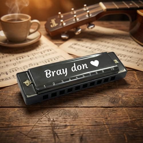 Personalized custom professional tuning harmonica - 10-hole - C key stainless steel harmonica, suitable for beginners, students, and as a gift for friends. It is a meaningful musical instrument gift. - Thumbnail 5