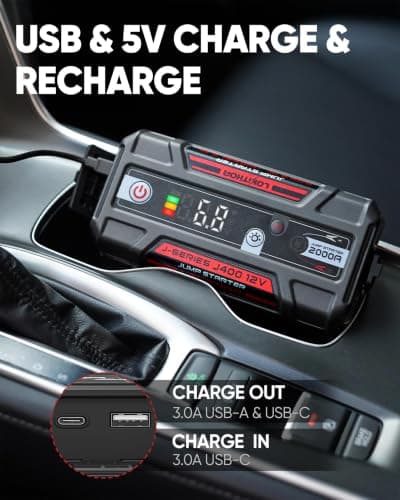 LOKITHOR J400 Portable Jump Starter, 12V 2000A Lithium Battery Booster with ConnectMax Tech, Car Jumper Box for Up to 8.0L Gas & 6.0L Diesel Engines, Smart Digital Display - Thumbnail 6