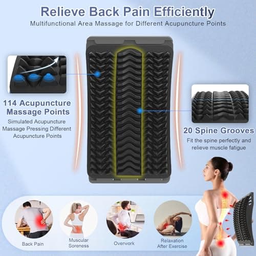 MINOLL Back Stretcher for Lower Back Pain Relief, Multiple Level Adjustable Arch Lumbar Back Cracker Board, Back Cracking Device, Back Massager for Scoliosis, Spine Decompression Support - Thumbnail 2