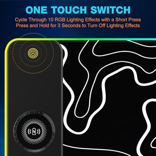 TARKARI Magnetic Wireless Charging RGB Mouse Pad, Large Gaming Desk Mat Waterproof, 31.5"x11.8" Black Mousepad, Ultra-Smooth Surface, Non-Slip Rubber Base, Desk Pad for Keyboard Laptop - Thumbnail 4